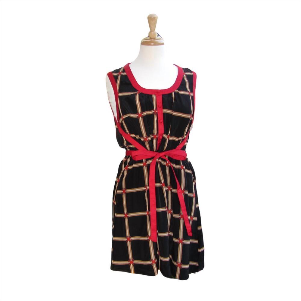 NEW ESLEY COLLECTION women's jeannie plaid tie dress in black
